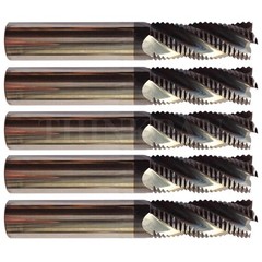 5Pcs 4 Flute Solid Carbide 1/2″ x 1-1/4″ x 3″ Roughing End Mills -ALCrSiN Coated