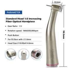 NSK Style Dental LED 45° Degree Surgical High Speed Handpiece Push Button 4 Hole