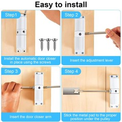 Heavy-Duty Adjustable Aluminum Alloy Spring Closer for Home Office Outdoor Gate
