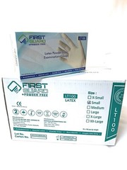 First Guard LT100 Latex Powder Free Examination 1000 Gloves Exp. 2024-Sep