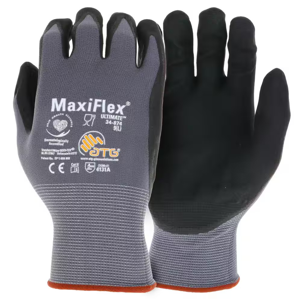 Maxiflex Ultimate Men’S X-Large Gray Nitrile Coated Work Gloves with Touchscreen