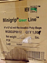 100ct 9″ x 12″ x 2 mil Clear Biodegradable Zip Lock Bags by Minigrip GreenLine