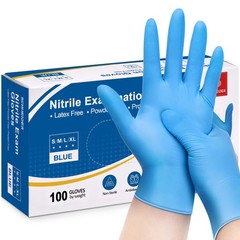 Schneider Nitrile Exam Gloves, 4 Mil, Blue, Large 100-ct Box, Large, Blue