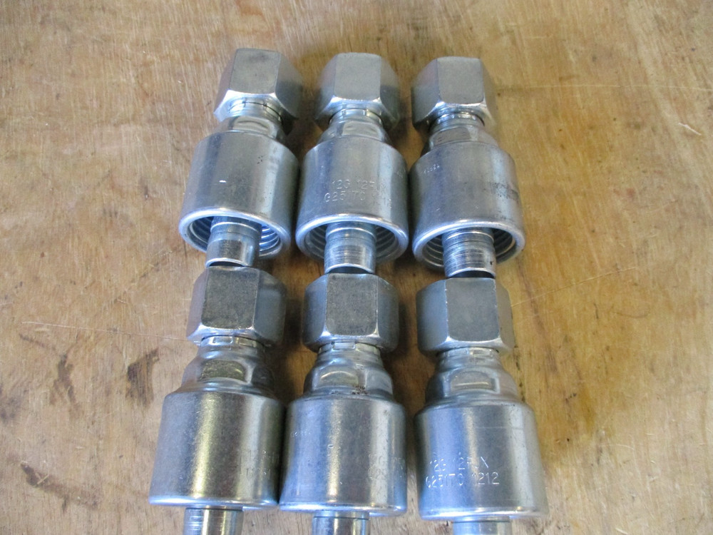6 Pack Genuine Gates Hydraulic Hose Fittings 12G-12FJX Female JIC 37 Swivel