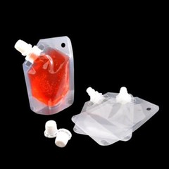 50/250/500 Clear Reusable Beverage Pouch Packaging Bags (Comes With 1 Funnel)
