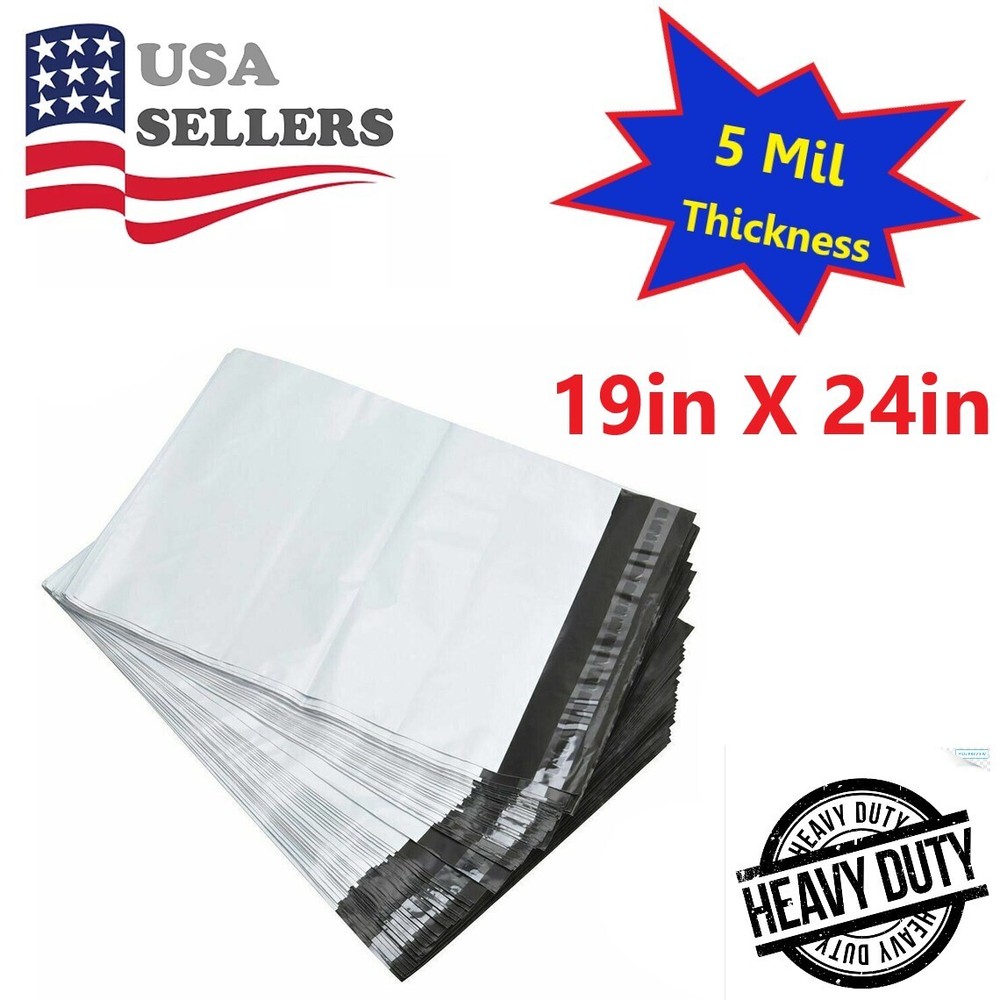 Ultra Heavy Duty 5MIL Poly Mailers Shipping Mailing Poly Bags 19in X 24in