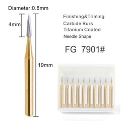 AZDENT 10 Pcs Dental Carbide Trimming & Finishing Burs FG/7406/7408/7901/7902