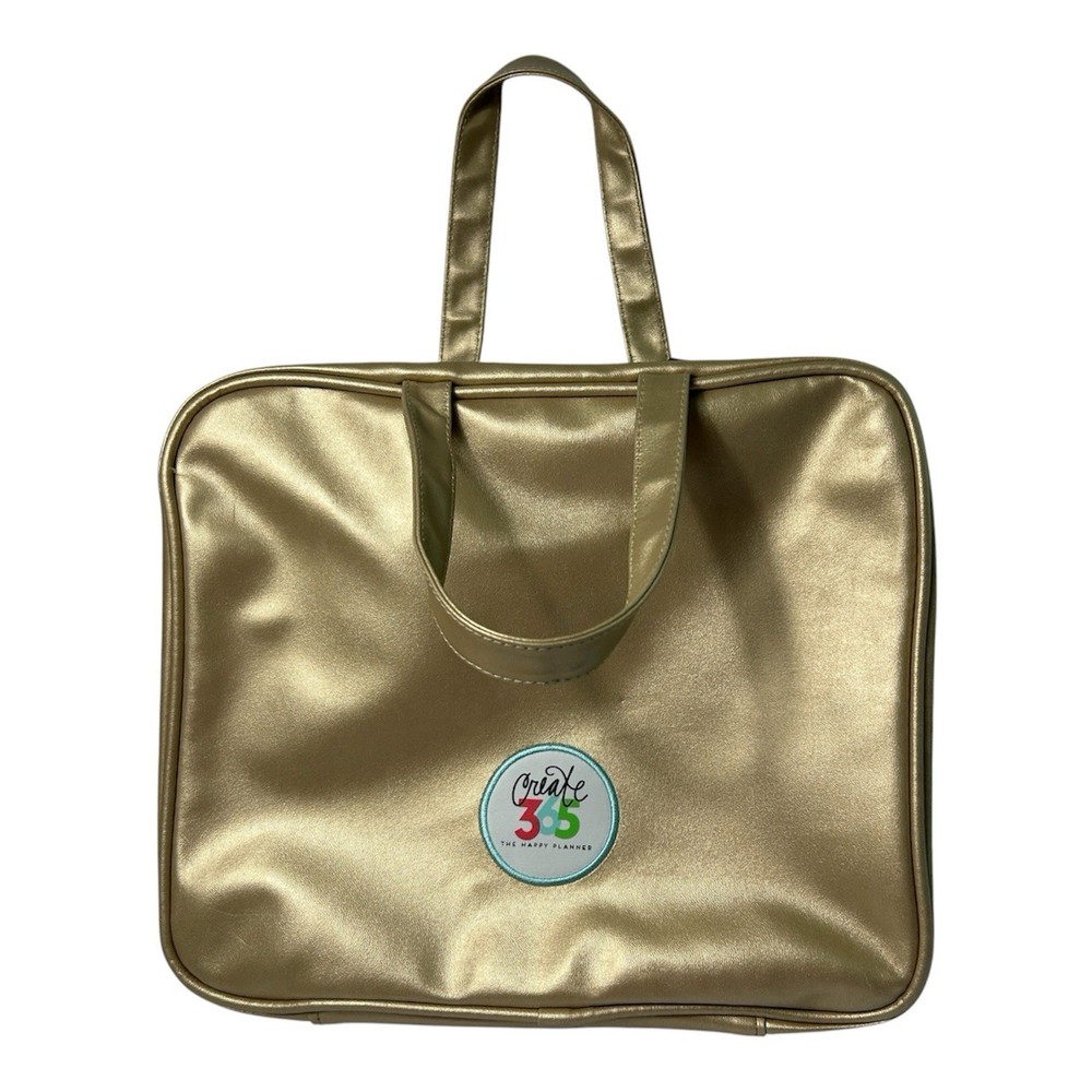 Create 365 Gold Happy Planner Carry Case Zip Pockets Bag Handles Extra Mini Case