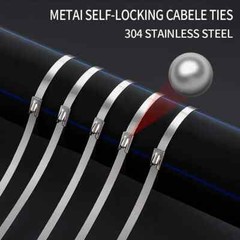 INDUSTRIAL GRADE 400lb (12MM) Stainless Steel Metal Zip Ties Heavy Duty Cable