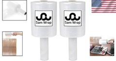 Clear Heavy-Duty Stretch Wrap 5″ x 1000′ – Perfect for Packing & Moving (2 Pack)