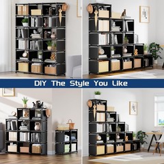 Mavivegue Bookcase 18-Cube Extra Large Book Shelf DIY Cube Storage Organizer-