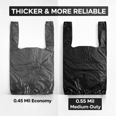 Bags 1/10 Small 8 x 4 x 15 BlackT-Shirt Plastic Grocery Shopping Grocery Bags