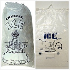 100 COMMERCIAL CRYSTAL 10 LB LBS 1.5 MIL Plastic Ice Bag Bags With Drawstring