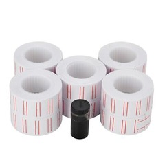20 Rolls 600/Roll White Red Line Price Gun Paper Tag Labels Free Ink for MX 5500