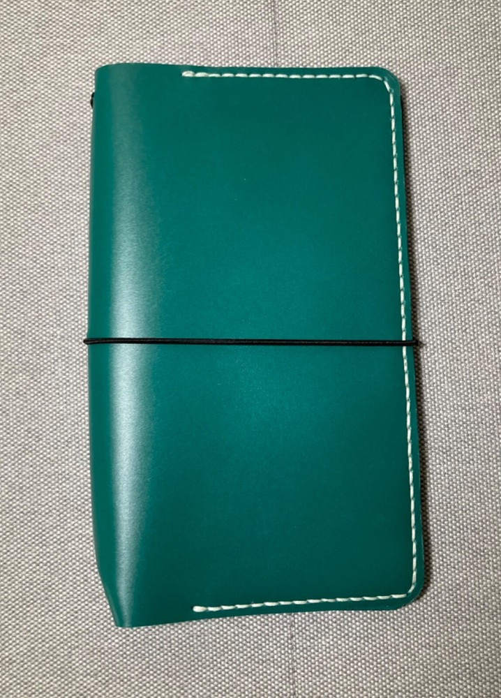 B6 Slim Leather Notebook Cover Handmade (Emerald Green) (BRAND NEW)
