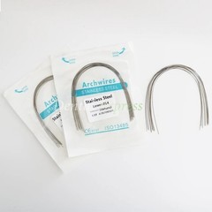 100Pc Ortho Dental Arch Wire S.S Natural Stainless Steel Wires Round Rectangular