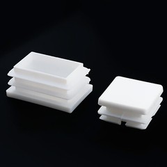 Rectangular Plastic End Caps Ribbed Plugs Blanking Inserts Rectangle Bungs White