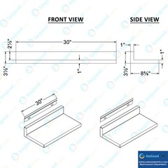 30 in. Stainless Steel Wall Shelf (2 Pack) – 30 in. x 8.6 in. x 3.5 in.