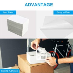 500 4″ x 6″ Fanfold Direct Thermal Shipping Labels for Zebra & Rollo Printers US