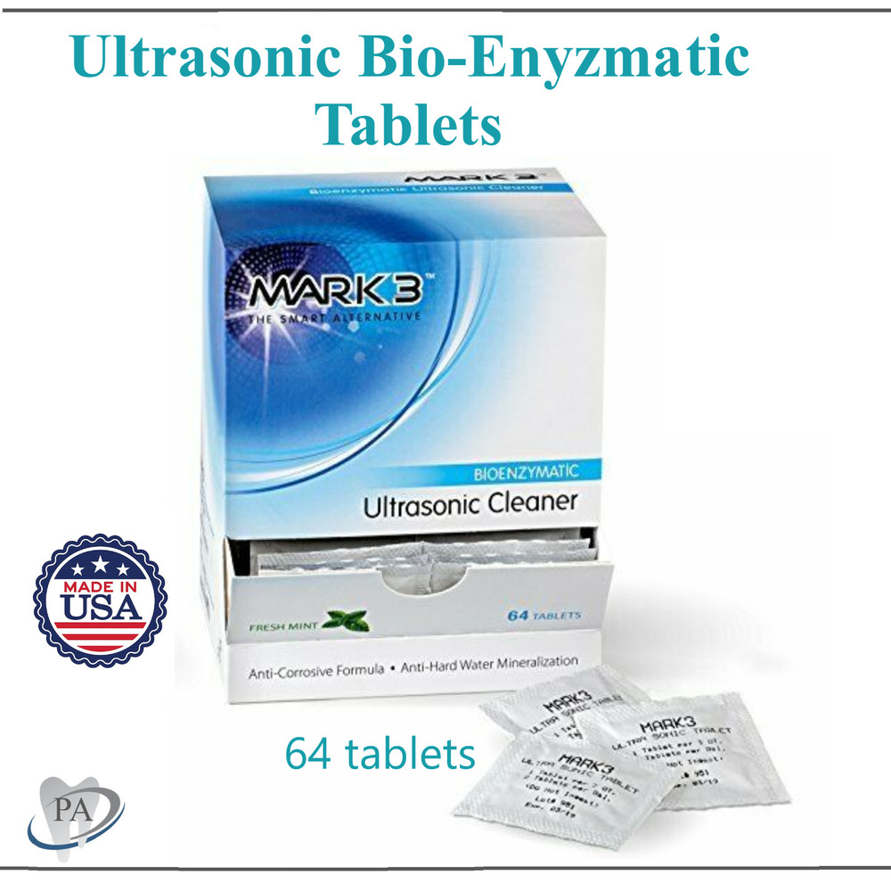 Dental ULTRASONIC ENZYME TABLETS BX/64 Instrument Pre-soak or Evac system Cleans