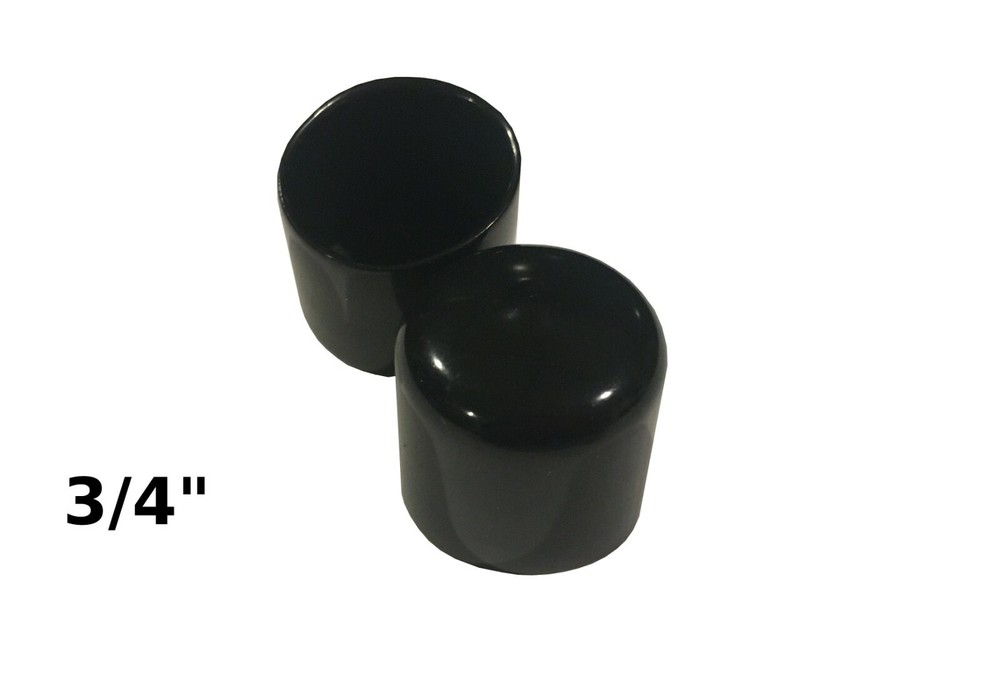 3/4″ .75 inch Round Black Vinyl Plastic Tube Tip End Cap (2,4,10,20,50,100)