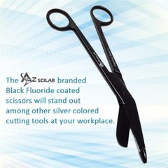 NEW GERMAN 1 Lister Bandage Nurse Scissors – 7.25″ Black Fluoride Coated Color