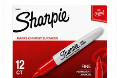 Sharpie Fine Point Permanent Marker Red 12 Count Pack 30002 New Sealed
