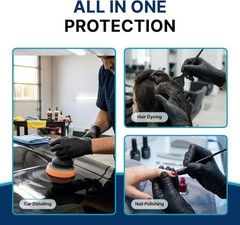 Schneider Nitrile Exam Gloves, 4 Mil Black Gloves Disposable Latex Free Powder F