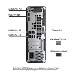 HP Desktop PC i5 8th Hexa Core, 16GB RAM, 256GB NVMe SSD, Windows 11 Pro