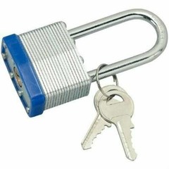 Lot of 24 Piece 40mm Laminated Pad Locks Keyed the Same Alike Long Shackle