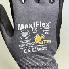 ATG (12 PAIRS) MaxiFlex Ultimate Palm Coat Knitwrist Gloves Sz L Black 34-874