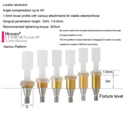 Locator Overdenture Retention Abutment fits Hiossen ET Implant ZEST Male Inserts