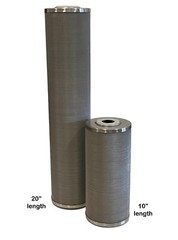 Hydro-Genics® Stainless Steel Cleanable Filter, 10″ length, 4.3″OD, 50 micron