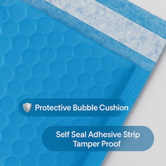 BubbleBox Blue #000 4×8 Poly Bubble Mailers Self Seal Padded Envelopes 4×7