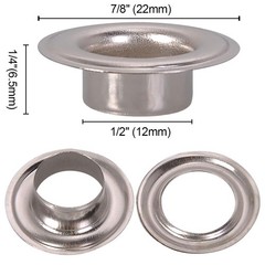 Yescom 1000 pcs 1/2″ Grommet Kit 12mm Size #4 Eyelets and Washers Nickel YES0384