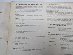 Vtg 1967 Knight KG-375A Universal Auto Analyzer Operator’s Manual Guide Book