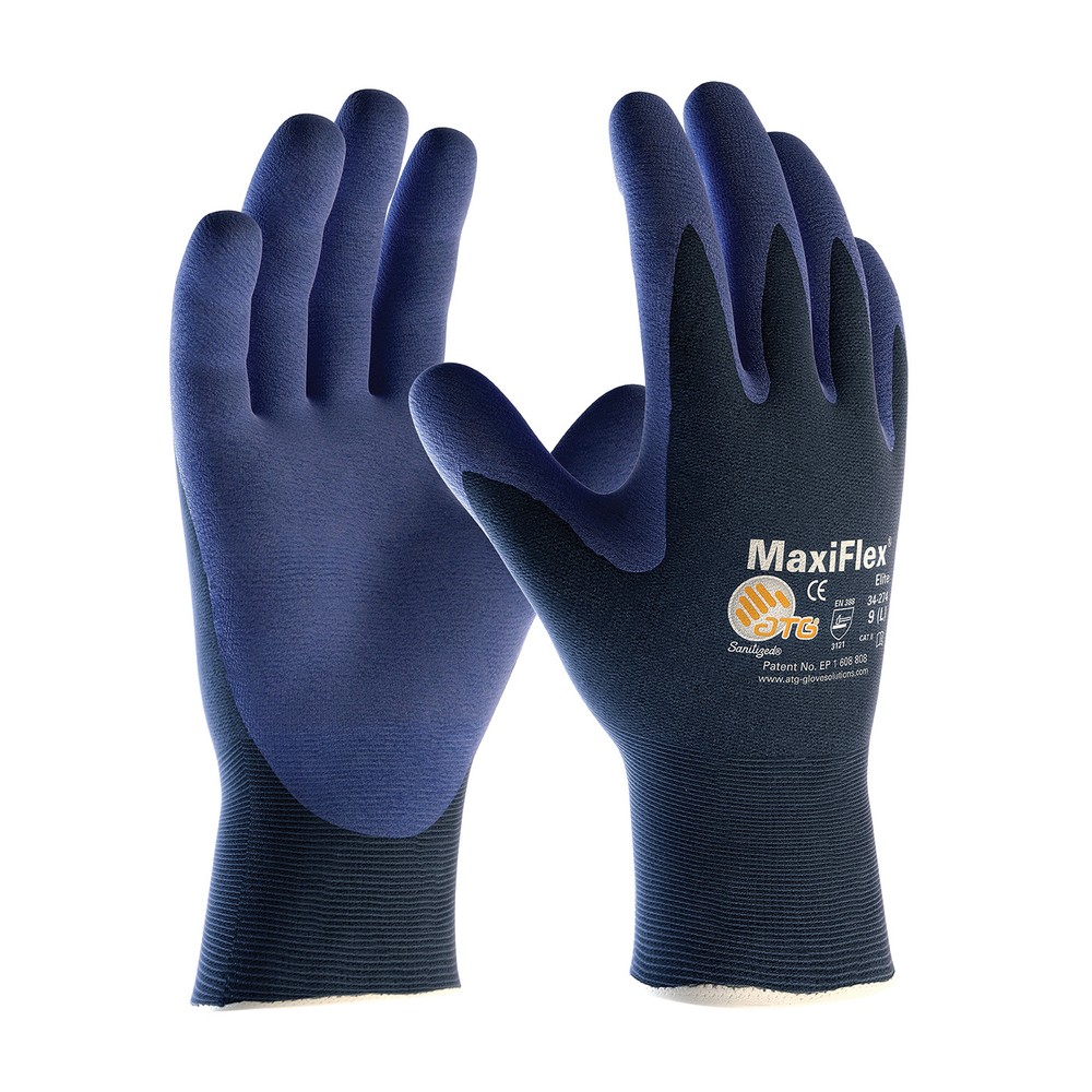 PIP 34-274 ATG MaxiFlex Elite Seamless Knit Nitrile Coated Gloves 12 PAIR XL