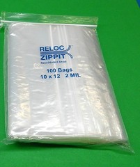 100 Zippit Reloc 10×12 Zip Seal Slide Lock Bags Large Clear 2 Mil Reclosable