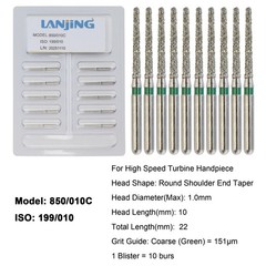 Dental Diamond Burs FG Round End Taper Football Barrel Pear Coarse Fine 856 379