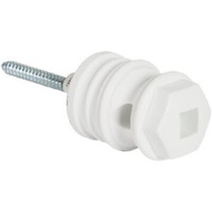 (25)-Dare Screw-On White Polyethylene Hex Head Electric Fence Insulator 3999 HD
