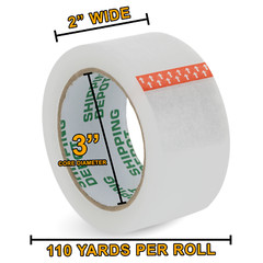 36 Rolls of Shipping Depot Carton Box Sealing Clear Packing Tape 2″ x 110 Yds