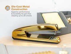 Metallic Gold Stapler, 20 Sheets
