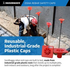 Sandbaggy OSHA Rebar Safety Caps (Impalement Protection) | Rebar #3-8 [USA Made]