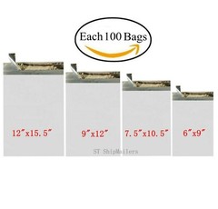 400 Combo Poly Mailers Bags Each 100 6×9 7.5×10.5 9×12 12×15.5 – ST ShipMailers