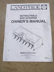 LandPride Retractable Box Scraper Owners Manual, 1993 Edition