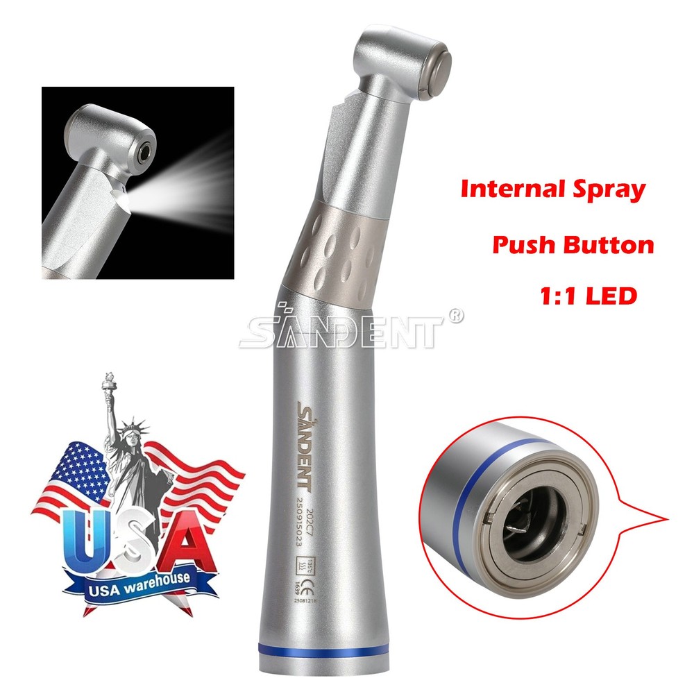 Dental 1:5 Electric Fiber Optic LED Contra Angle Handpiece High Speed 1:4.2 1:1