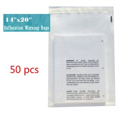 14×20 Clear Suffocation Warning Poly Self Seal Bags -ST ShipMailers