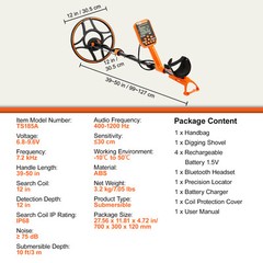 LCD Display Metal Detector 12 inch Coil Gold Digger Hunter IP68 Waterproof