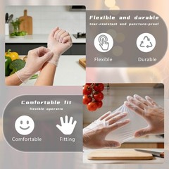 400-Count Clear TPE Disposable Gloves: Food Service & Powder-Free (M/L Sizes)