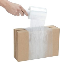 12 Pack Clear 5″x1000′, 80 Ga Mini Stretch Wrap with Handles Plastic Cling Film